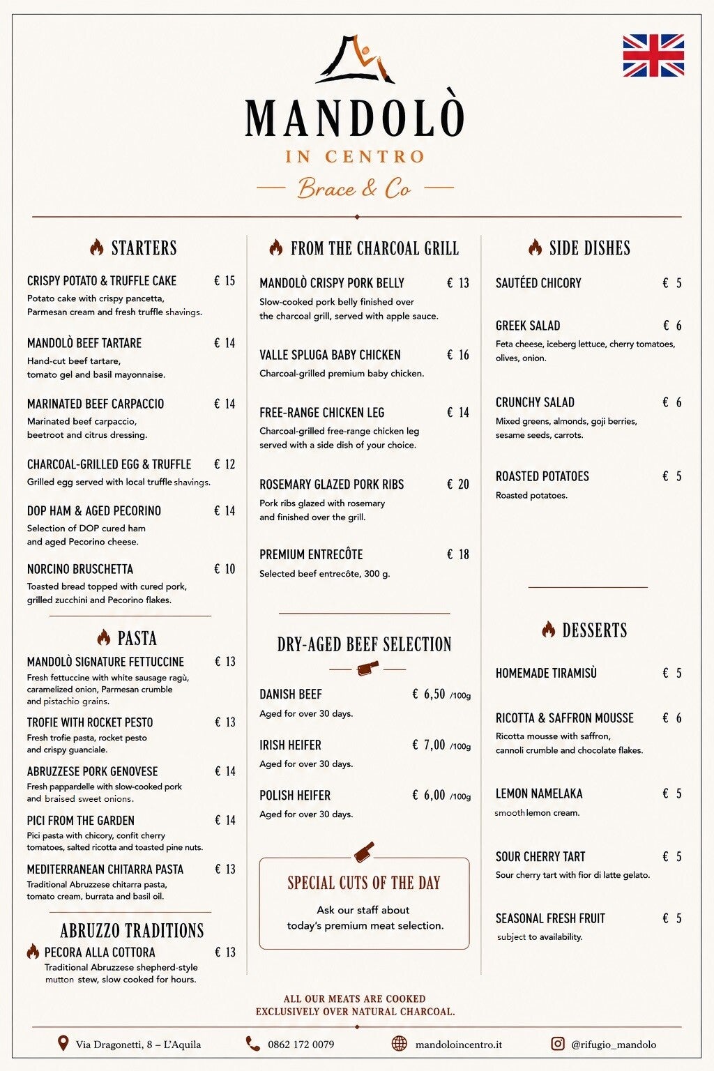 Complete Mandolò in Centro menu in English